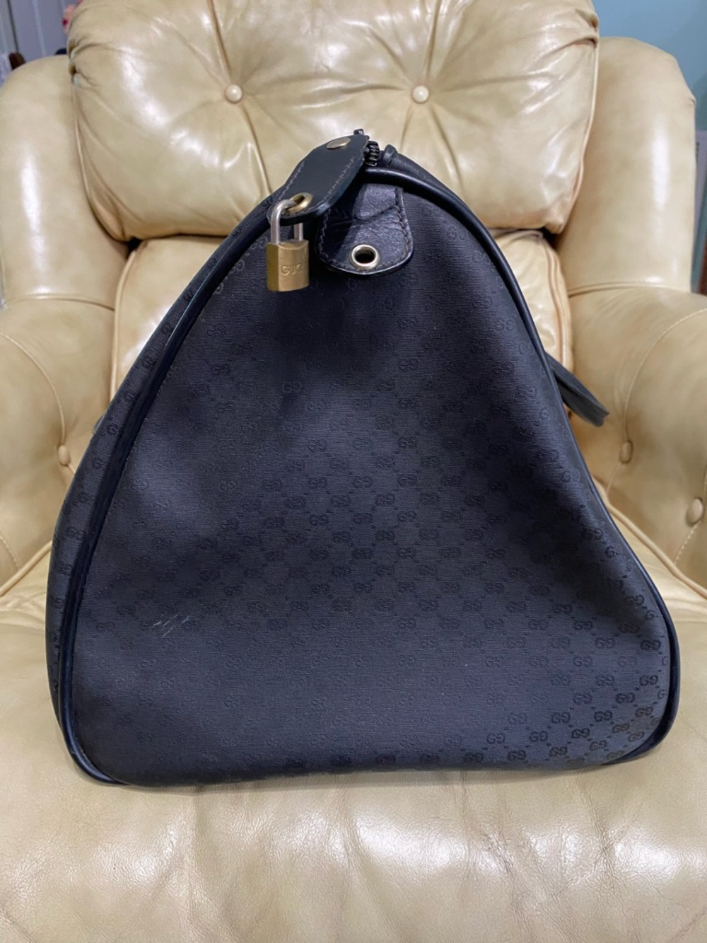 XL Gucci Travel Bag Duffel Micro GG Monogram Black Unisex Luggage Satchel - Picture 6 of 17
